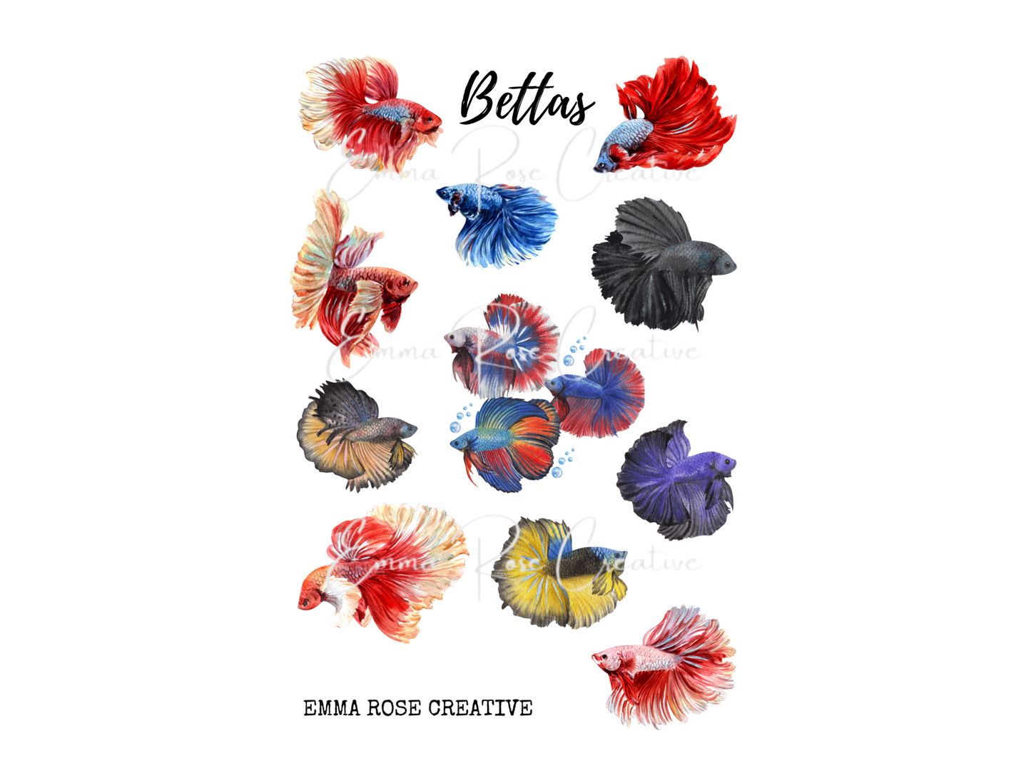 Aquarium - Betta Fish, Sheet Stickers