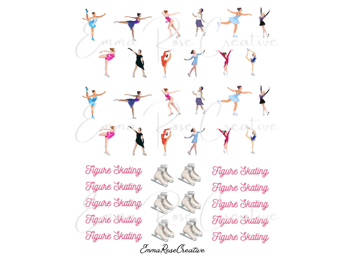 Hobbies - Figure Skating, Sheet Stickers