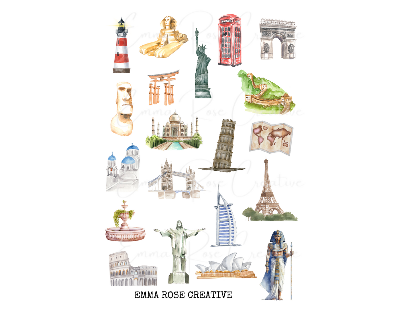 Travel - World Landmarks, Sheet Stickers