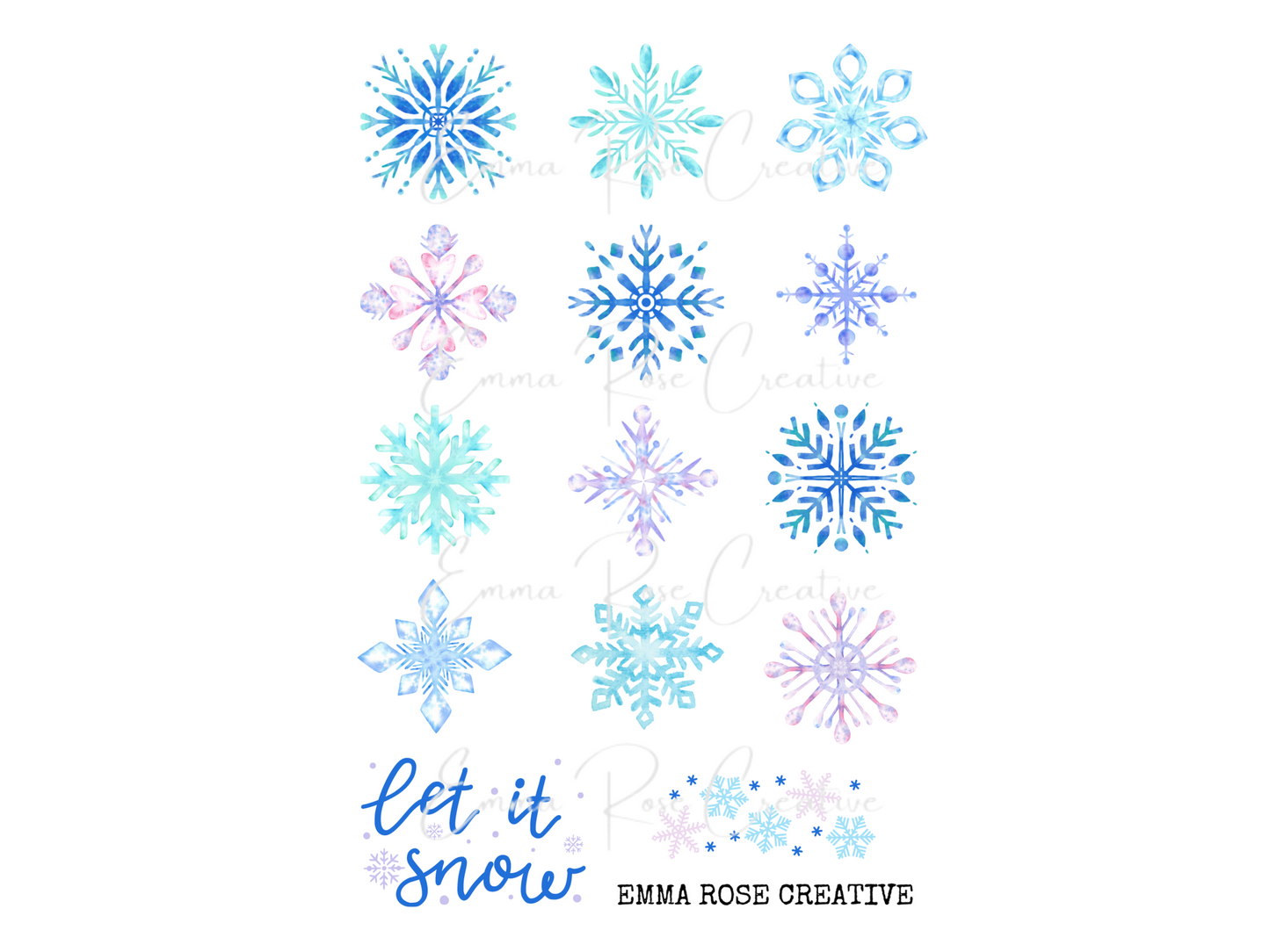 Seasons - Winter, Snowflakes, Sheet Stickers