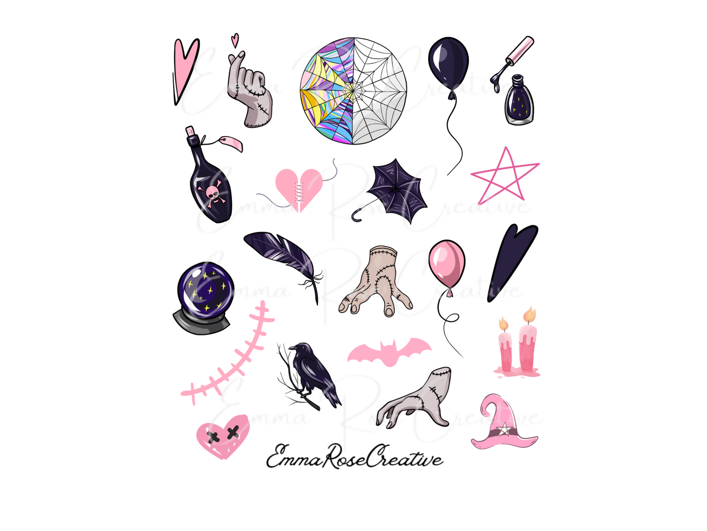 Goth - Cartoon, Sheet Stickers