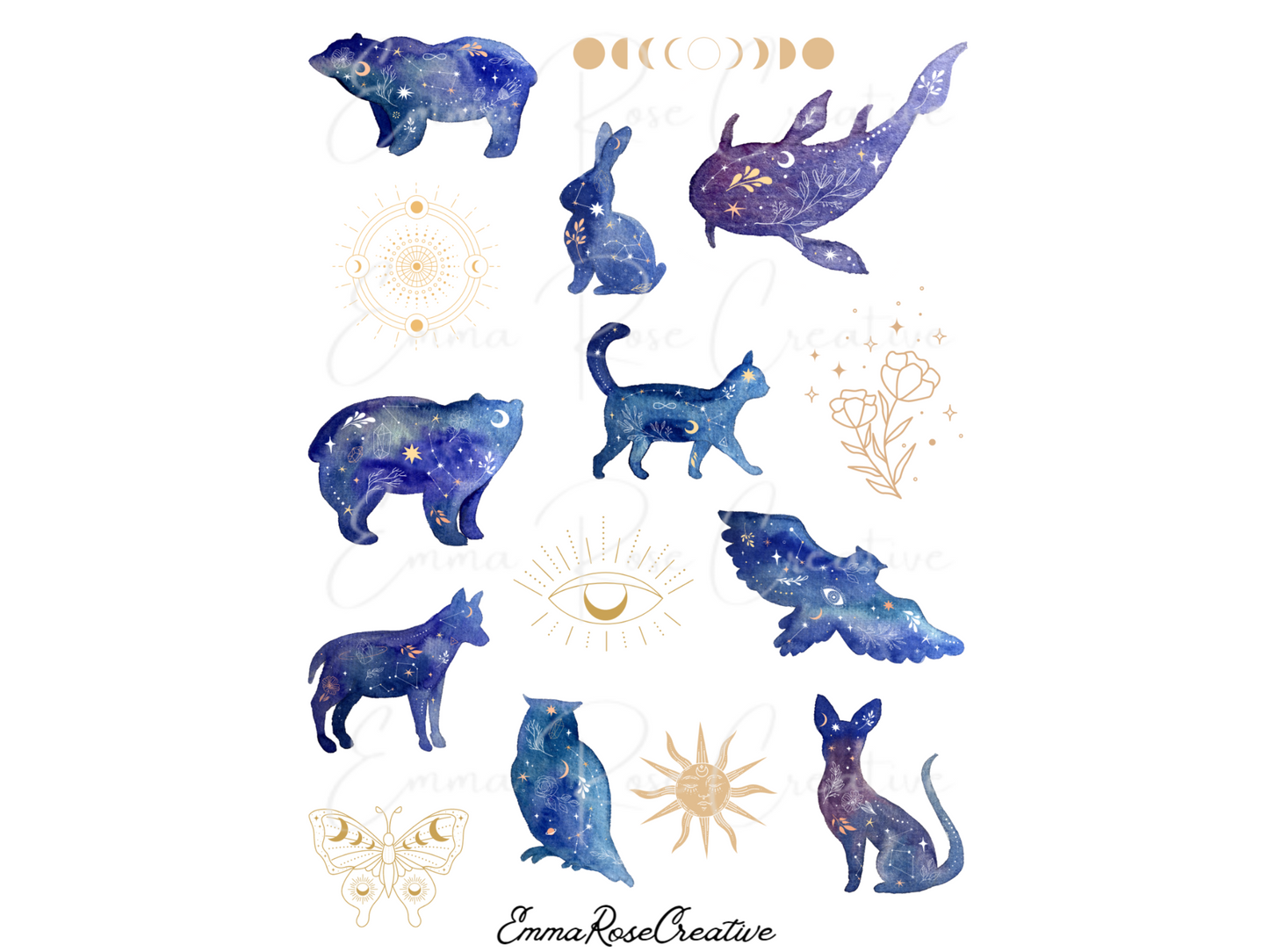 Animals - Celestial, Sheet Stickers