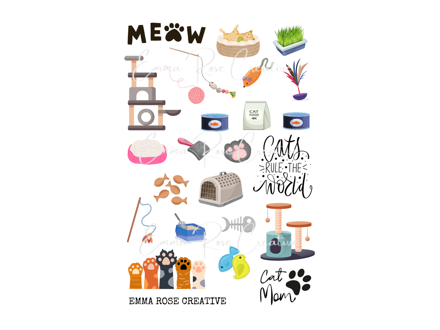 Cats - Ownership, Sheet Stickers