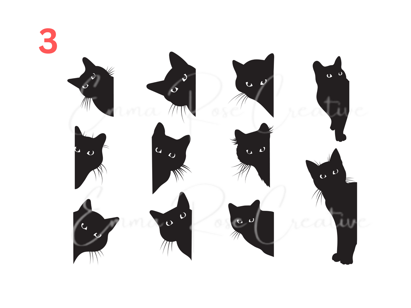 Cats - Peeking, Sheet Stickers