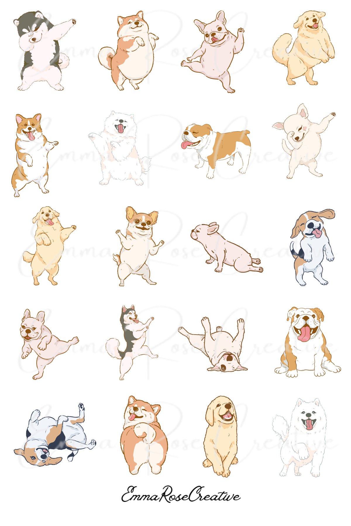 Dog - Dancing, Sheet Stickers