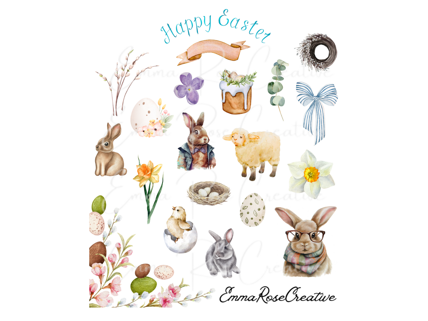 Holiday - Easter, Rabbit Sheet Stickers