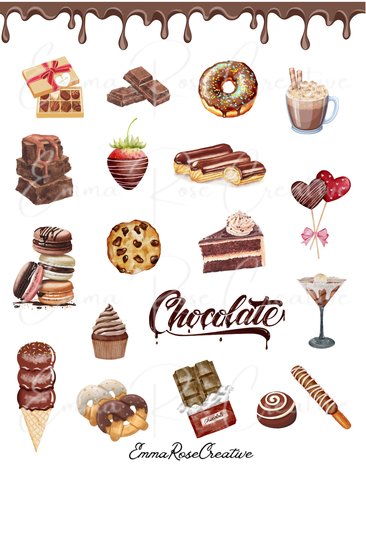 Food - Chocolate, Sheet Stickers