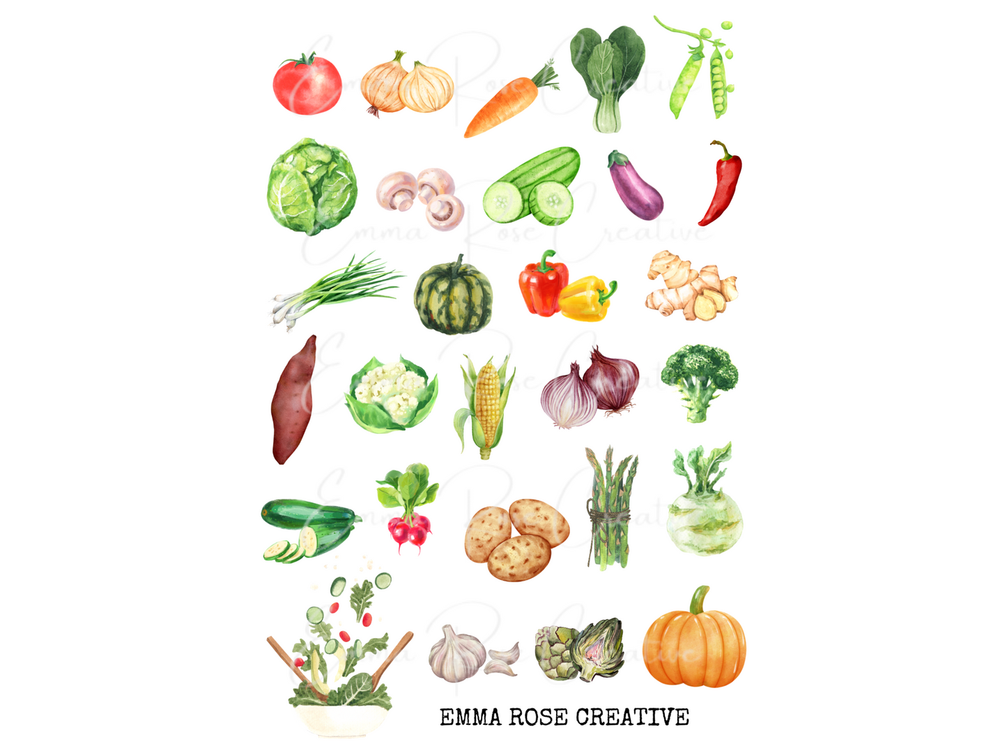Food - Vegetables, Sheet Stickers