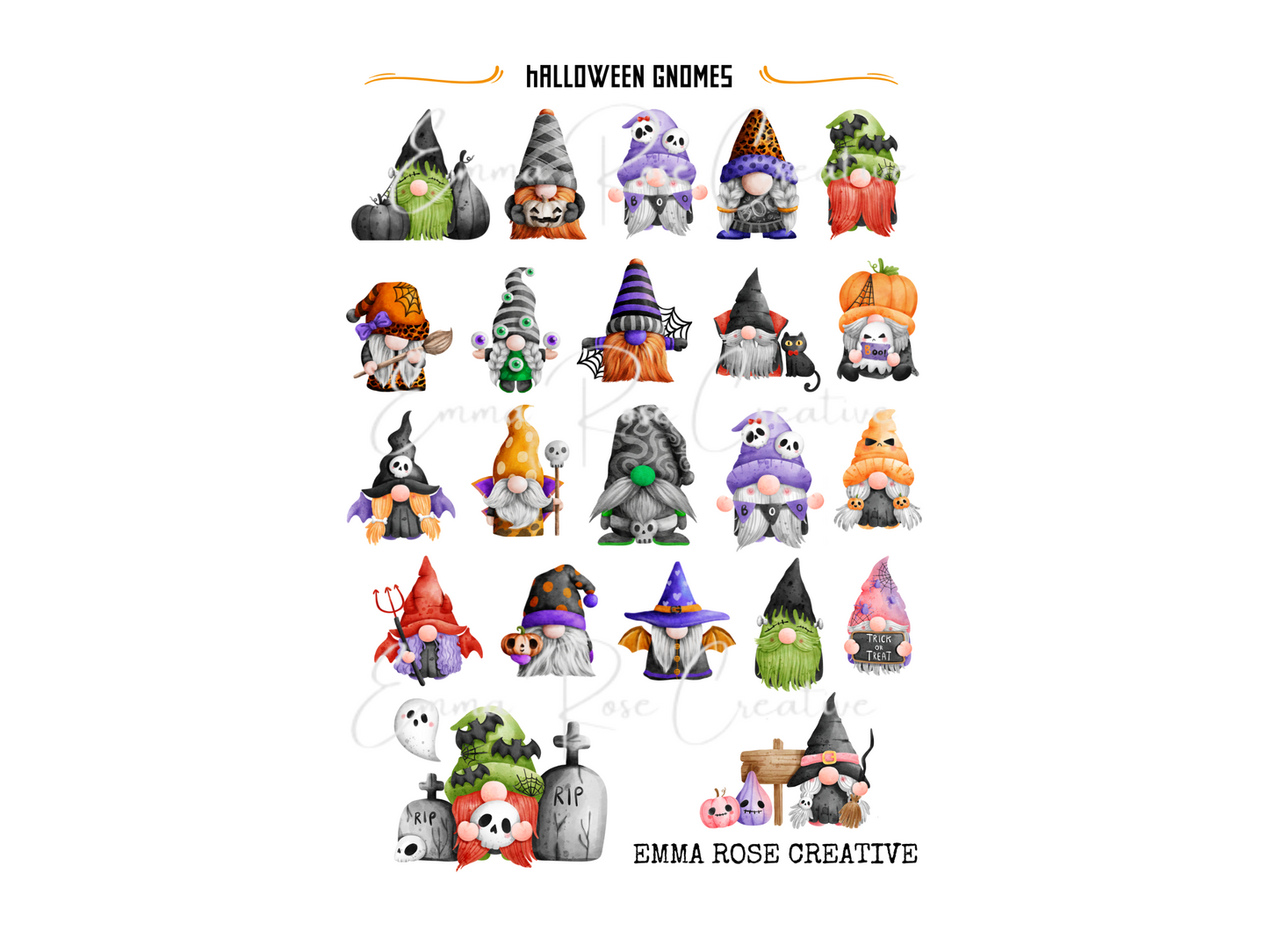 Holiday - Halloween, Gnomes, Sheet Stickers