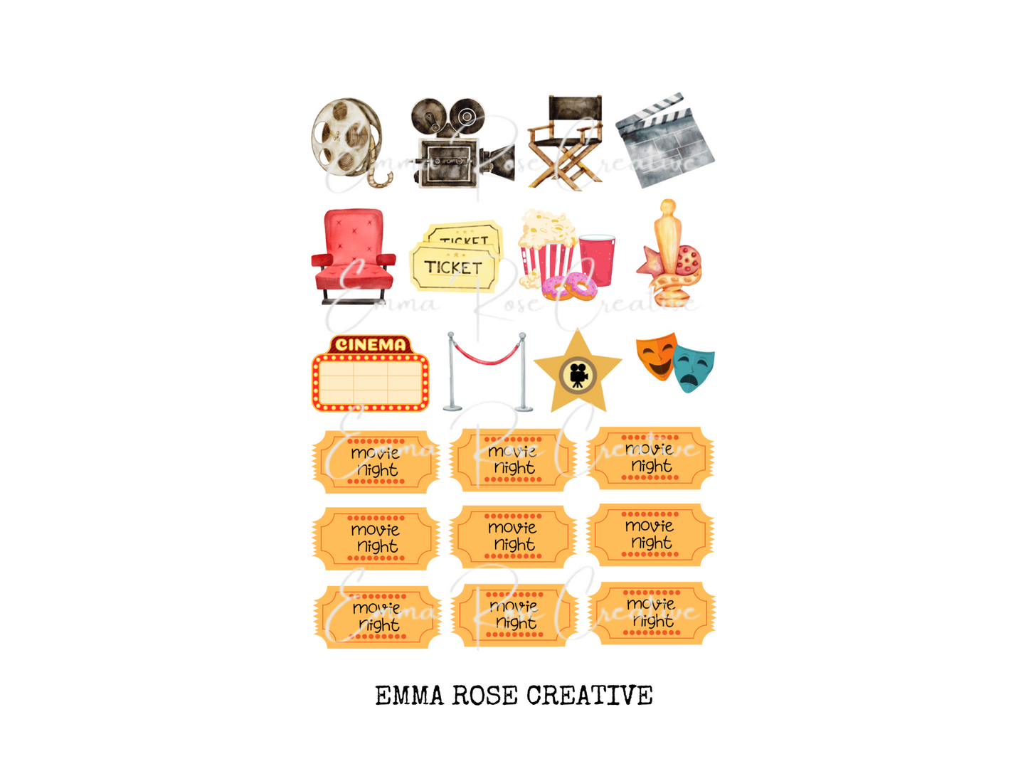 Hobbies - Movies, Sheet Stickers