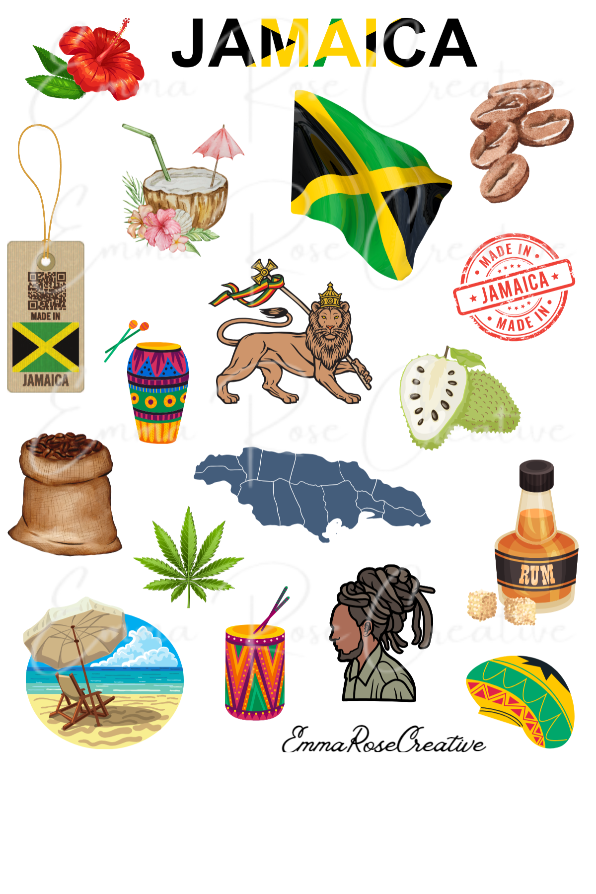 Travel - Jamaica, Sheet Stickers