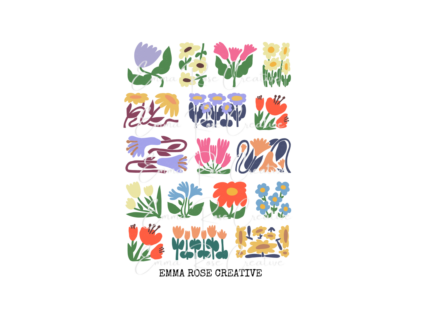 Retro - Floral, Sheet Stickers