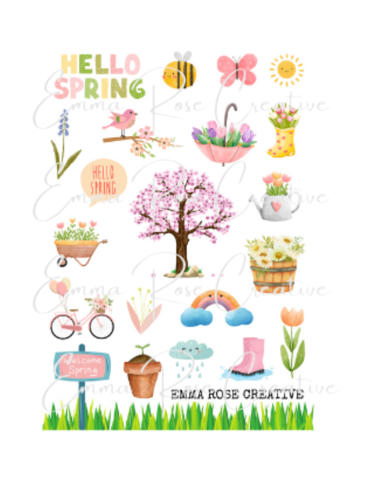 Seasons - Spring, Blooms, Sheet Stickers
