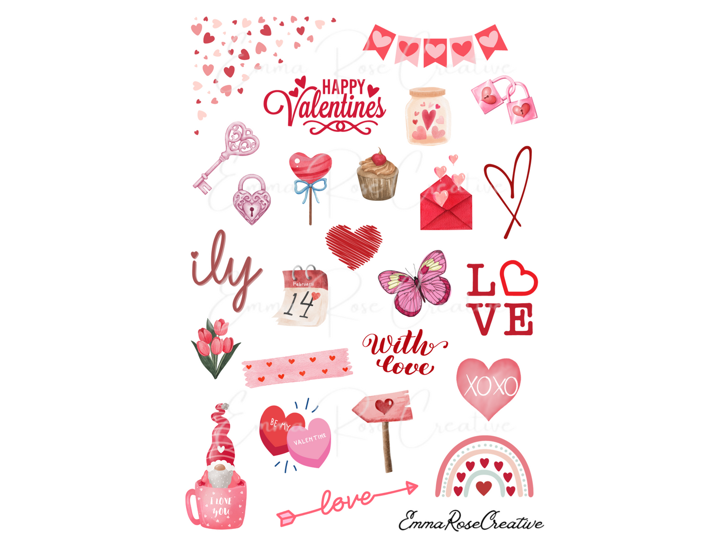 Holiday - Valentine's Day, Sheet Stickers