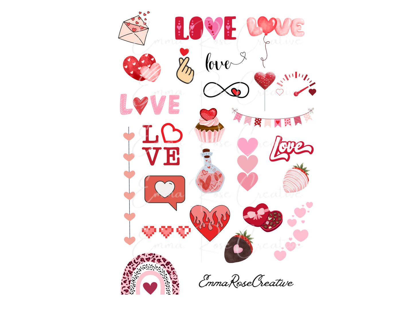 Holiday - Valentine's Day, Love, Sheet Stickers