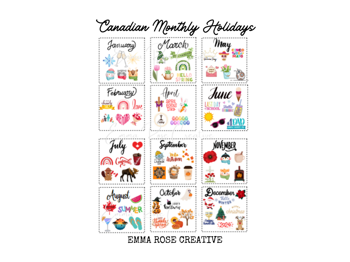 Agenda - Annual Canadian Holidays, Sheet Stickers