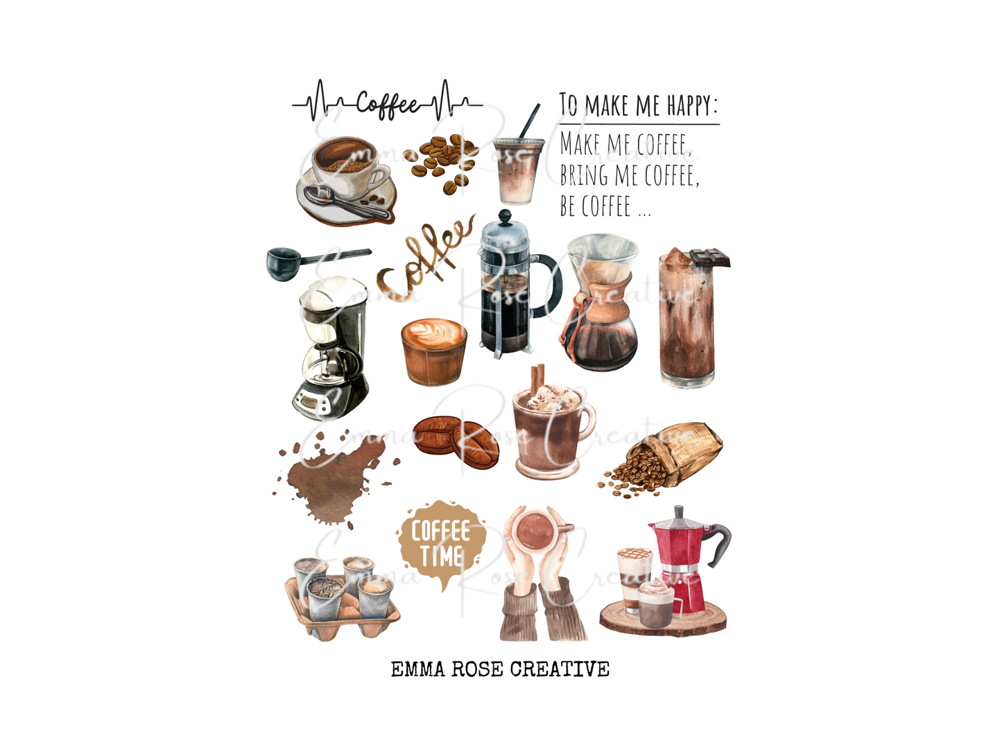Beverages - Coffee Lover, Sheet Stickers