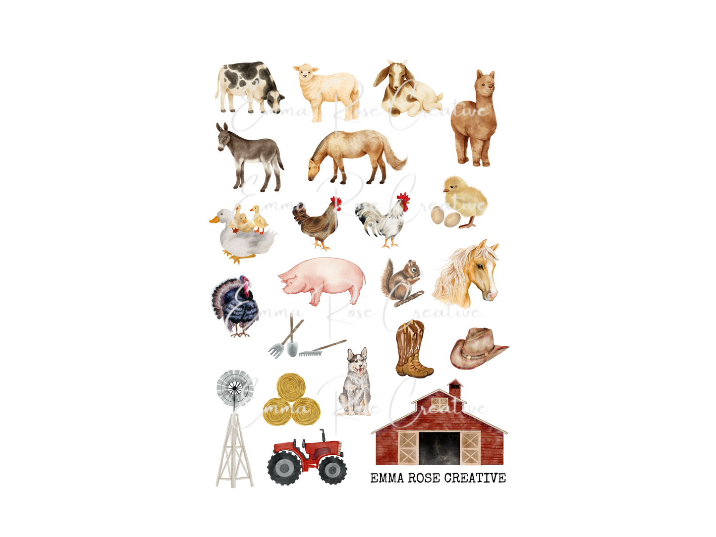 Animals - Farm, Sheet Stickers