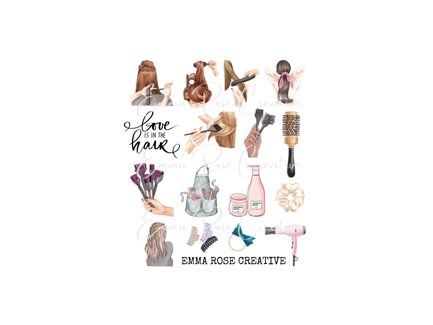 Professions - Hair Stylist, Sheet Stickers