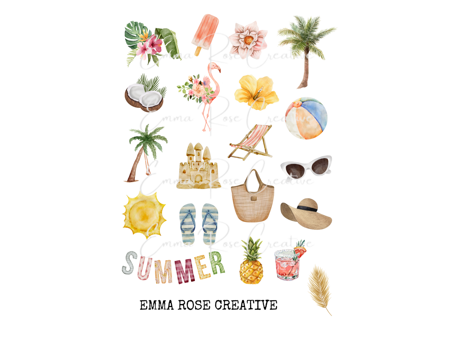 Seasons - Summer, Summertime, Sheet Stickers