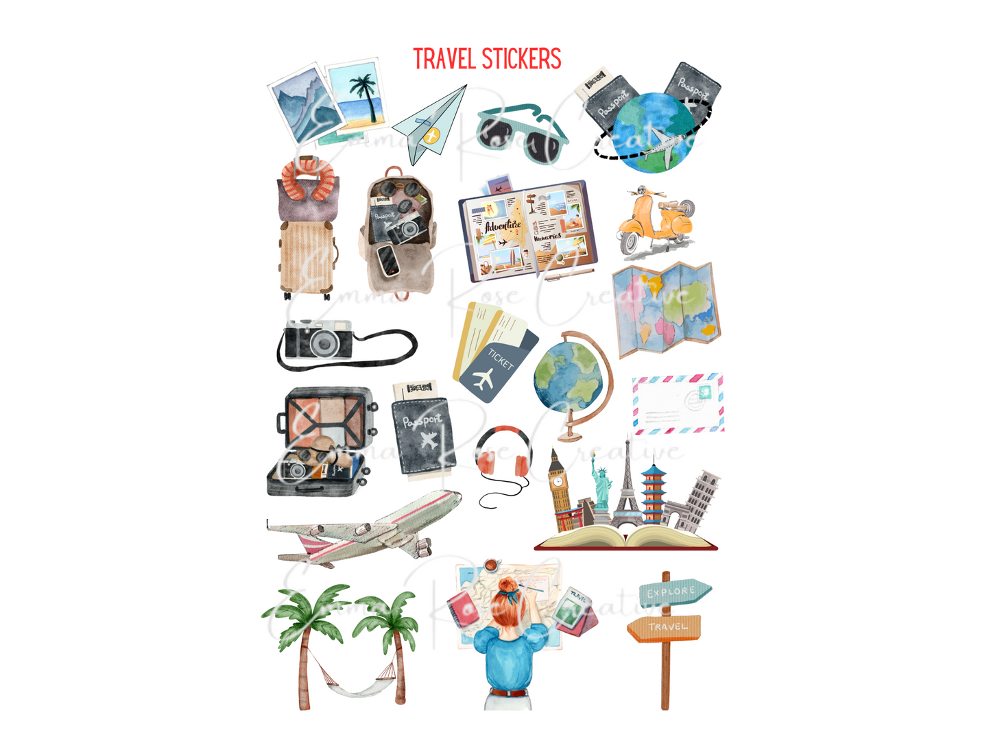 Travel - Wanderlust, Sheet Stickers