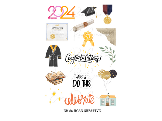 Education - 2024 Graduation, Sheet Stickers