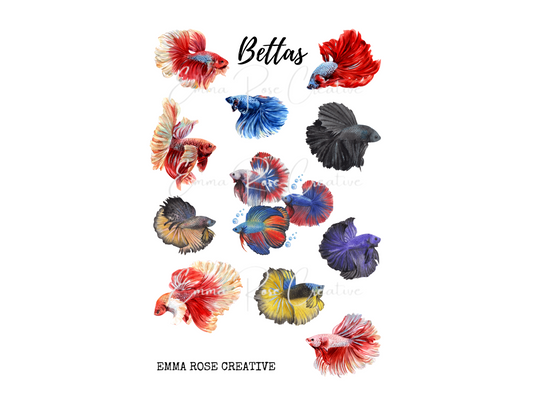 Aquarium - Betta Fish, Sheet Stickers