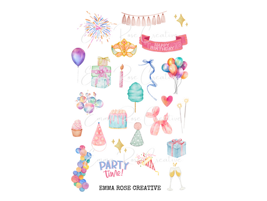 Celebrations - Birthday, Sheet Stickers