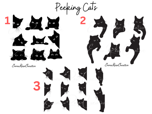 Cats - Peeking, Sheet Stickers