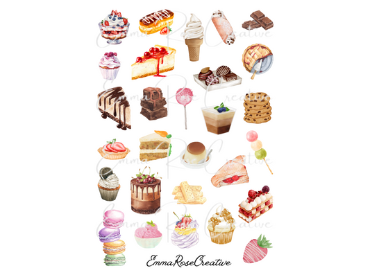 Food - Dessert, Sheet Stickers