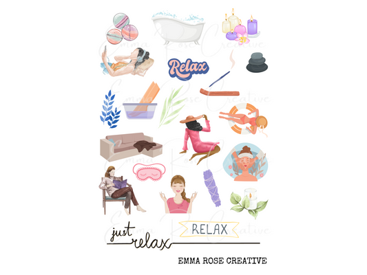 Health & Wellbeing - Relaxation; Sheet Stickers