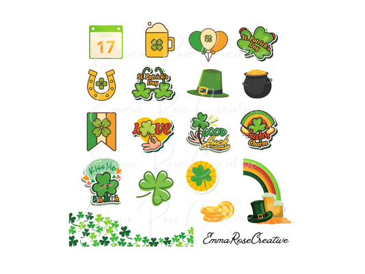 Holiday - St Patrick's Day, Cartoon, Sheet Stickers
