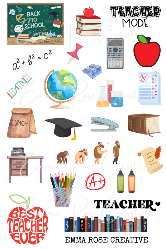 Education - Teacher, Sheet Stickers