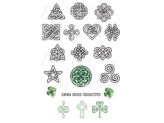 Holiday - St. Patrick's Day, Celtic Symbols, Sheet Stickers