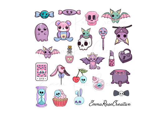 Goth - Cute & Dark, Sheet Stickers