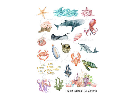 Animals - Ocean Life, Sheet Stickers