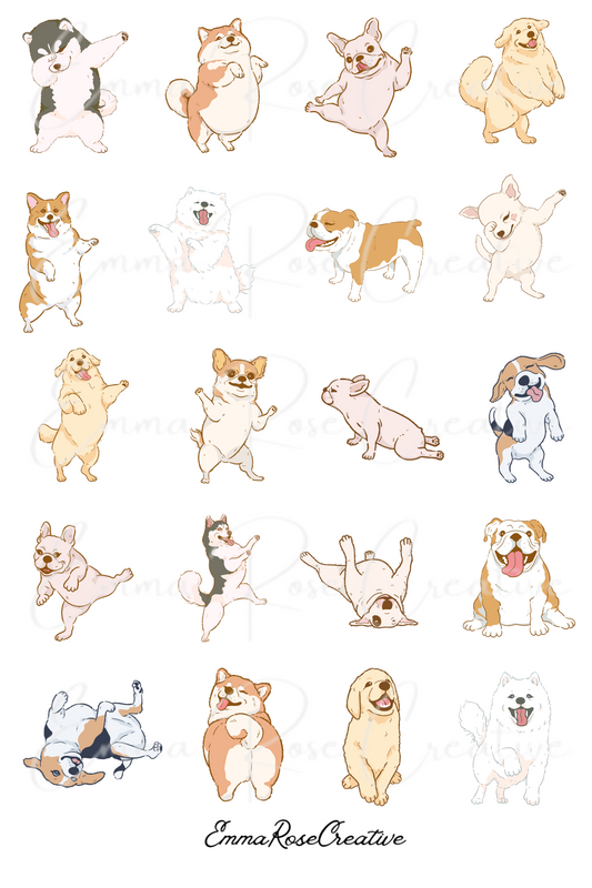 Dog - Dancing, Sheet Stickers