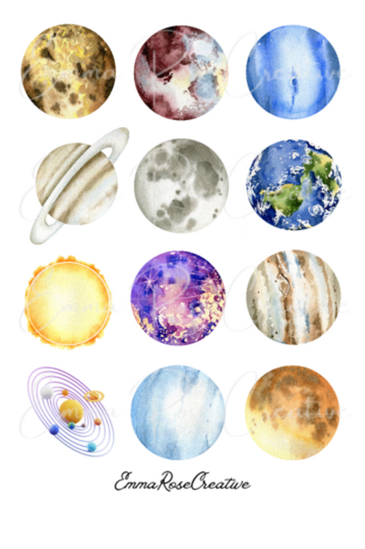Education - Solar System, Sheet Stickers