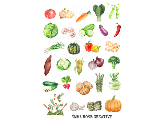 Food - Vegetables, Sheet Stickers