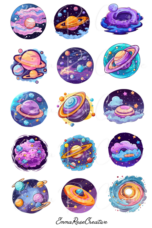 Education - Galaxies, Sheet Stickers