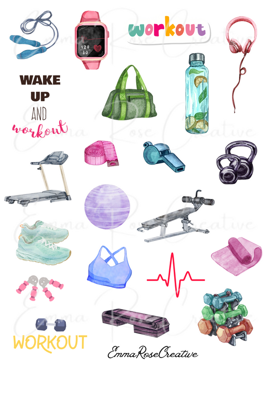 Health - Exercise, Sheet Stickers
