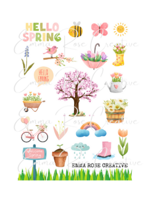 Seasons - Spring, Blooms, Sheet Stickers