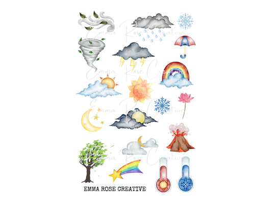 Seasons - Weather, Sheet Stickers