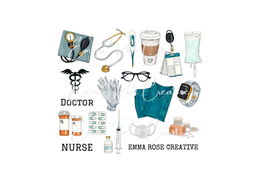 Professions - Medical, Doctor, Nurse, Sheet Stickers