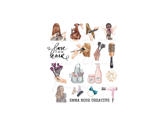 Professions - Hair Stylist, Sheet Stickers