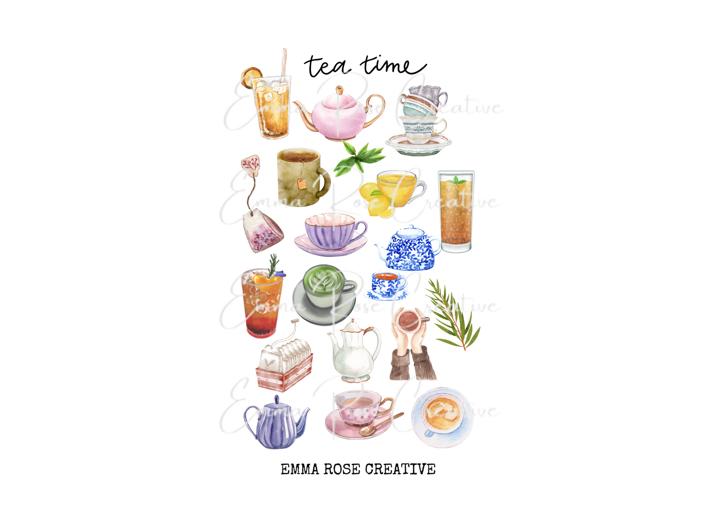 Beverages - Tea Time, Sheet Stickers